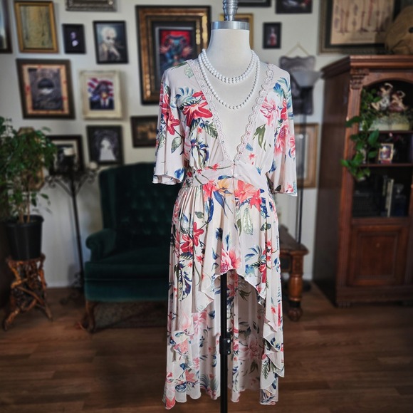 LIFE Love is for Eternity Floral Print High Low Boho Fairy Dress Women's M - Picture 2 of 7